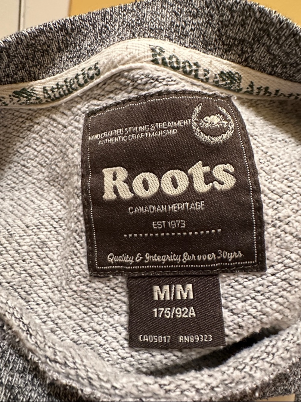 Roots Heather Gray Crewneck with White Logo Women’s - Picture 8 of 10